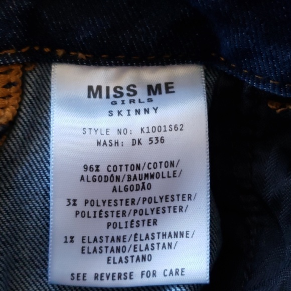 Miss Me Girls Jeans Size 12 - Picture 7 of 7